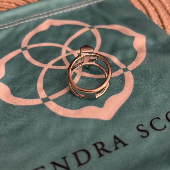 KENDRA SCOTT BOLT DOUBLE BAND RING - SILVER Sz: 7 - Picture 10 of 10